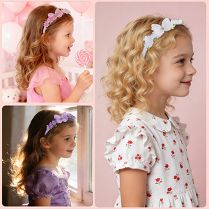 Diadema de Encaje con Mariposas, Diadema Infantil con Perlas y <span class=keywords><strong>Flores</strong></span>, Accesorios para el Cabello Hechos a Mano para <span class=keywords><strong>Niñas</strong></span>, Regalo Personalizado, Publicidad - Product Image 3