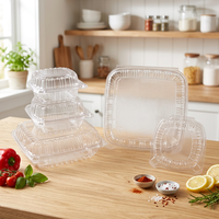 WH91 Cajas de Embalaje para Frutas y Sándwiches de Plástico Transparente Desechables Personalizadas al por Mayor, Hechas con Materiales Reciclados, Muestra Gratis