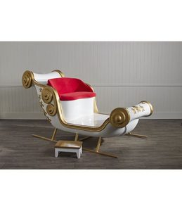 Xmas nhựa thủ công lớn khổng lồ đồ trang trí Giáng sinh màu đỏ vàng sợi thủy tinh Santa Sleigh mua sắm mail trang trí ngoài trời - Product Image 4