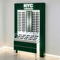 Vitrine optique de luxe blanche à LED avec verrouillage, présentoir en verre et miroir pour magasin de lunettes de vue