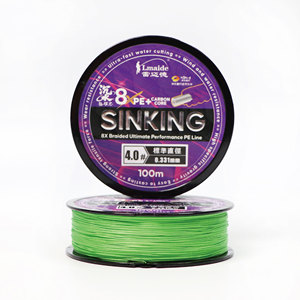 Línea de Pesca Trenzada Lmaide de 8 Hilos con Núcleo de Carbono PE - 100m Verde para Uso en Río, Alta Resistencia y Durabilidad, Línea de Hundimiento - Product Image 2