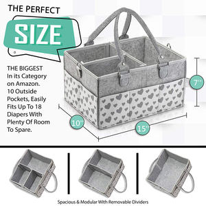 Eco-friendly feltro morbido <span class=keywords><strong>fasciatoio</strong></span> personalizzato carino passeggino feltro borsa per pannolini - Product Image 6