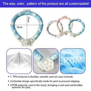 <span class=keywords><strong>Collar</strong></span> de refrigeración fluorescente ajustable para perros verano mascota actividad al aire libre cuello enfriador para mascotas muebles de Camping - Product Image 2
