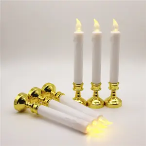 Grosir lampu lilin lancip led yang dioperasikan dengan baterai kerlip untuk pernikahan lilin elektronik tanpa api