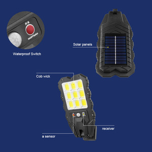 Outdoor Solar <b>Wall</b> <b>Light</b> With <b>Remote</b> <b>Control</b> 16 24 Hours Lighting For Garden Courtyard - Product Image 5