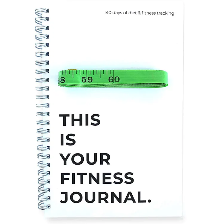 Блокнот LABON для занятий фитнесом, простой в использовании, с лентой 60 дюймов | 145 страниц доступа 6x9 дюймов