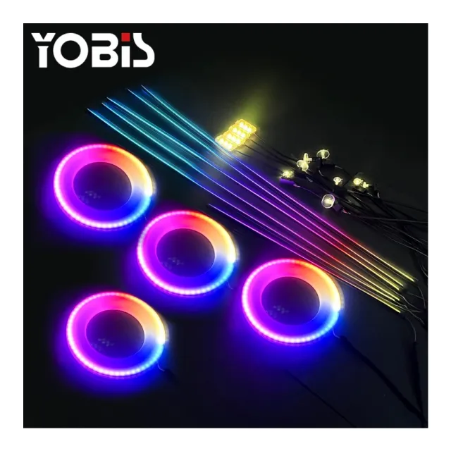 YOBIS sıcak aksesuarları 18 In 1 senfoni Led atmosfer ışığı s araba RGB iç ortam evrensel araba iç atmosfer ışığı