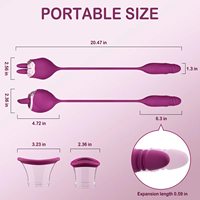 Rosen-Saugvibrator für Frauen 4-in-1 Stoßender Dildo G-Punkt Brustwarzen-Sauger Klitoris-Stimulator Vibrierendes Ei Erotik-Spielzeug