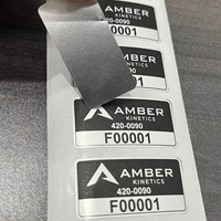 Etiquetas adhesivas de calibración plateadas personalizadas para paneles eléctricos, sello de tarjeta gráfica PET, etiquetas de embalaje de placa de nombre