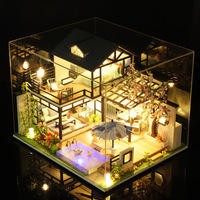 Nuevo Modelo Arquitectónico Creativo de Estilo Chino, Cabaña de Madera DIY, Pabellón de Pintura a la Tinta, Villa Hecha a Mano para Ensamblar, Regalo
