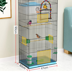 <span class=keywords><strong>Cage</strong></span> de Luxe Grande pour Animaux Domestiques en Métal avec Base Mobile à Roulettes et Support pour Perroquet, Dotée d'un Plateau en Plastique - Product Image 5