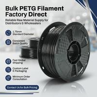 Filament d'impression 3D PETG en gros, 1,75 mm, sans enchevêtrement, bobine en plastique vierge haute résistance pour imprimante FDM, pièce d'ingénierie, noir