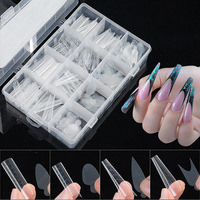 288 Pièces/Boîte – Moule Double Forme Souple en Acrylique Français pour Extension d'Ongles – Embouts en Silicone