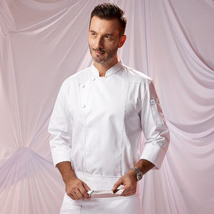 Ropa de trabajo de chef de manga larga tela tejida Otoño Invierno Hotel Catering restaurante uniformes de cocina para Bar restaurante - Product Image 3