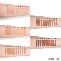 Fond de teint liquide vegan SPF 50 couleurs pour peaux foncées, waterproof, couvrance totale, fini mat, correcteur, maquillage, marque privée