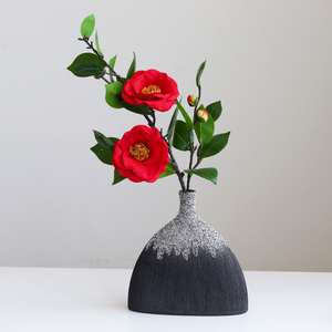 高品质西班牙经典时尚拉丝哑光白色黑色陶瓷花瓶餐桌装饰婚礼酒店 - Product Image 3