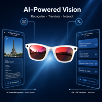 Nouvelles lunettes caméra intelligentes avec assistance IA, traduction multilingue en temps réel, charge magnétique, longue autonomie de la batterie