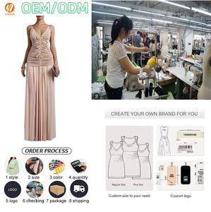 Vestido Largo Plisado Elegante Premium 4977 con Cuello en V, Tirantes Finos, Sin Mangas, para Fiesta de Noche - Product Image 1