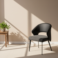 Chaises de salle à manger en tissu écologique, design nordique moderne minimaliste, capitonnées, pivotantes, avec dossier en métal, pour la maison et l'hôtel