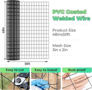 Clôture en fil métallique soudé enduit de PVC Clôture pour plantes de jardin en métal Rouleau de treillis métallique soudé pour la protection des plantes potagères Poul - Product Image 4