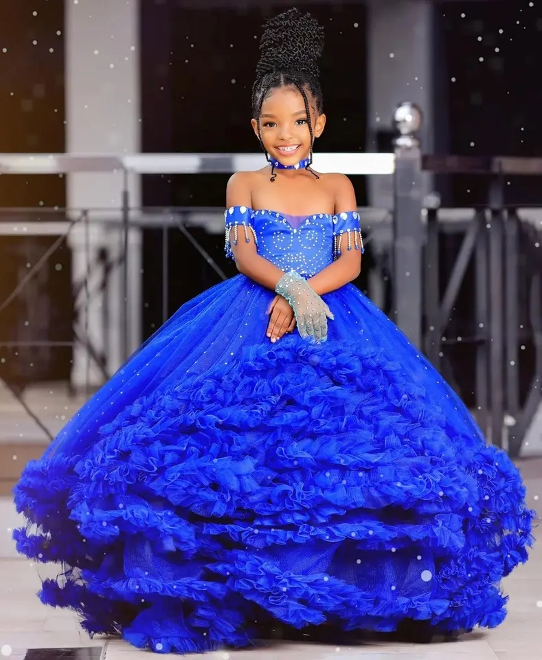 open lace back dress Spaghetti Strap Shiny Royal Blue Prom Party Gowns with High Split Chic