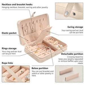 Rectangle Hawaiian Quilt Flower <b>Small</b> PU Leather Portable Ring Necklace Jewelry Storage <b>Box</b> Custom Organizer Jewelry Case - Product Image 5