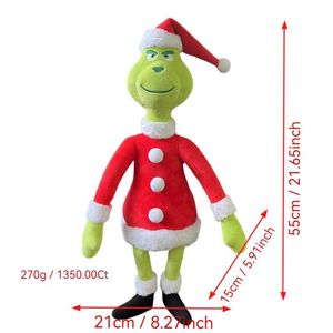 55cm Grinch Plush Toy Children's Cartoon Green Monster <b>Doll</b> Christmas Gifts for Children - Product Image 2