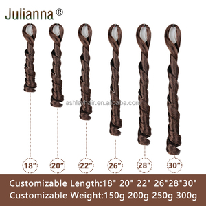 Julianna Kanekalon all'ingrosso 6X 300g Ombre sintetiche setose riccioli francesi sciolti <span class=keywords><strong>a</strong></span> spirale e riccioli capelli ricci - Product Image 5