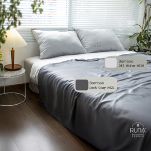 Parure de lit en bambou bio blanc, tissu 60s, qualité supérieure, ensemble 4 pièces : housse de coussin, housse de couette, drap, 300TC, rafraîchissante, écologique - Product Image 6