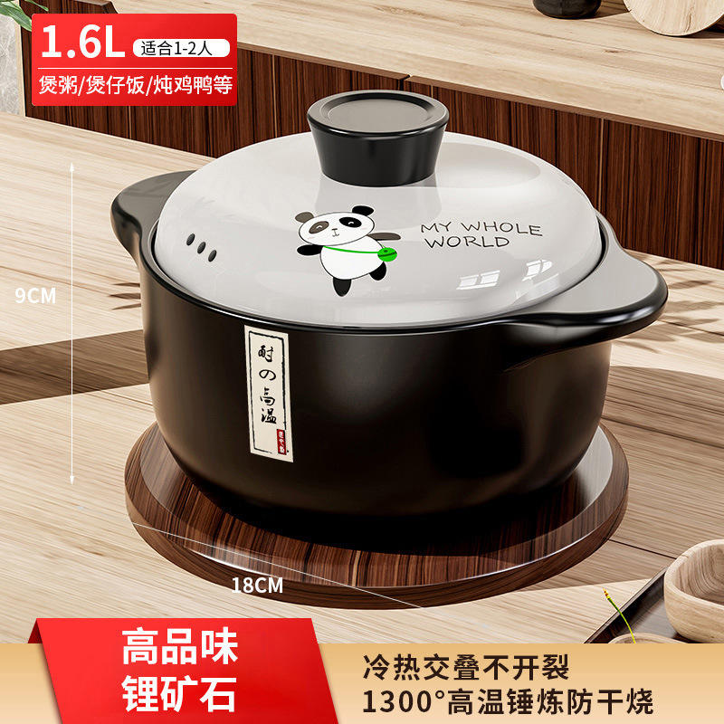 หม้ออบขนาด 1.6 ลิตร พร้อมฝาปิดลายแพนด้า