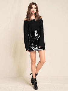 Sexy High Waist PU Mini <strong>Skirt</strong> Women <strong>Wet</strong> <strong>Look</strong> Patent Leather A-line <strong>Skirt</strong> Ladies Stretch PVC Pencil <strong>Skirt</strong> Clubwear Custom - Product Image 2