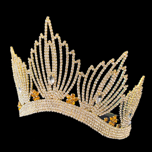 <span class=keywords><strong>5</strong></span> pollici di Bellezza Corone di Strass di Cristallo del Diadema di Spettacolo di Miss Mondo - Product Image 2