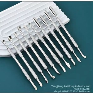 Empujador biselado de doble punta estilo ruso para arte de <span class=keywords><strong>uñas</strong></span>, para eliminación de piel muerta y lima de <span class=keywords><strong>uñas</strong></span>, modelo KLLGT-10 de doble cara - Product Image 3