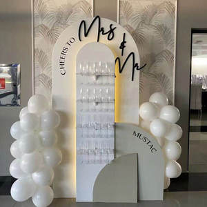 Présentoir mural en bois personnalisé de haute qualité avec design en arche pour la décoration de station de boissons extérieure pour <span class=keywords><strong>mariage</strong></span> et fête - Product Image 3