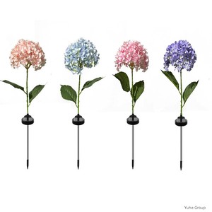Lampe solaire LED en forme de fleur d'hortensia pour décoration de jardin extérieur, indice de protection IP65, télécommande DC, éclairage de pelouse et de cour - Product Image 6