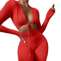 Pantalon à jambes larges Combinaisons pour femmes de couleur unie Combinaison en denim de grande taille Combinaison d'entraînement pour femmes