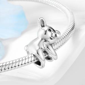 Abalorios de Plata de Ley 925 con Forma de Corazón Esmaltado y Adorable Potro de Caballo para Pulseras, Joyería de Moda al por Mayor - Product Image 3