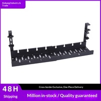 Pince de gestion de câbles sous bureau moderne en acier au carbone, extensible et rétractable, sans perçage, pour multiprises et câbles, 22 pouces