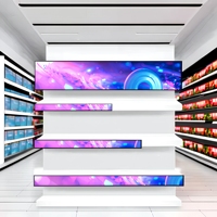 Écran LED intelligent GOB P1.5 pour étagère, ultra-fin 21 mm, étanche, pour publicité en supermarché et commerce de détail