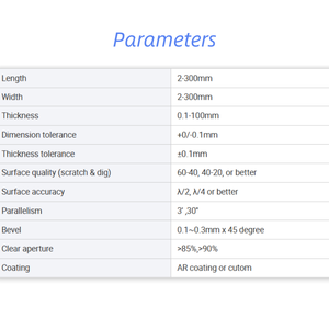 원산지 공장 광학 실리콘 직사각형 보호창, 적외선 <span class=keywords><strong>FTIR</strong></span> 분광기용 AR 코팅 - Product Image 5