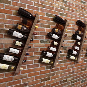 Estante de vino de madera montado en la pared rústica 24 Bottle Vertical <span class=keywords><strong>Wine</strong></span> <span class=keywords><strong>Rack</strong></span> Holder - Product Image 1