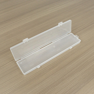 Rectangular Transparent Plastic Storage Box 26.6X6.1X1.8Cm With Lid For Office Organizing Tools Paintbrushes Calligraphy Brushes - Product Image 3