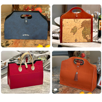Sac à vin en cuir PU de luxe personnalisé pour 2 bouteilles et impression de logo sur carte, sacs de transport pour vin par sublimation, boîte d'emballage pour vin avec poignée