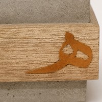 Support de bougie carré en béton de style nordique avec incrustation artistique en bois, centre de table industriel minimaliste pour hôtels et cafés