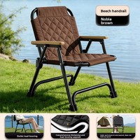 Chaise pliante simple pour camping en plein air, bureau, sieste et loisirs, avec poignée en bois de hêtre, structure en fer et tissu Oxford 600D, pour extérieur et parc