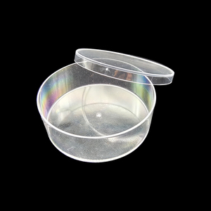 Caja de almacenamiento de joyas de plástico duradero transparente redonda con tapa separada, exhibición de regalo, caja de embalaje de dulces para regalo de boda - Product Image 2