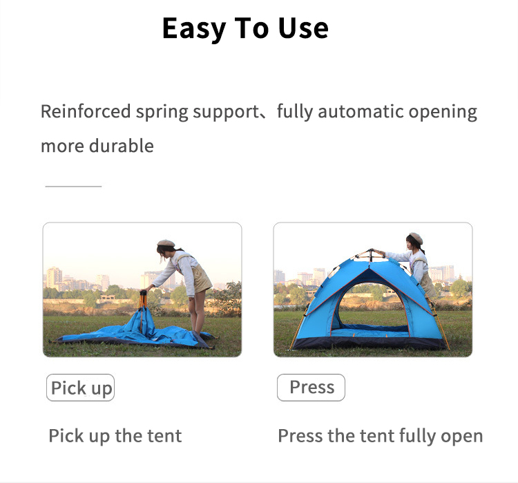 Outdoor camping tent 2-3-4 people full-automatic tent spring quick opening sunscreen water proof camping tent