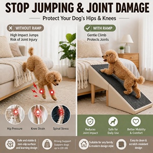 Pet Stairs Luxury Modern Solid Dog Stairs Senior Dog Slopes Folding Pet Bed Steps Small Dog Climbing <b>Ladders</b> Living Room - Product Image 4