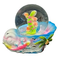 Usine Logo Personnalisé Résine Océan Plage Animal Globe D'eau Lézard Dauphins Dodo Maurice Maldives Bahamas Souvenir Boule À Neige