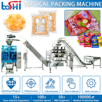 Multihead weegschaal verticale verpakkingsmachine snijdende verzegelende verpakkingsmachine voor pellets, korrels, voedsel, snoep, gelei, snoepjes, gummies